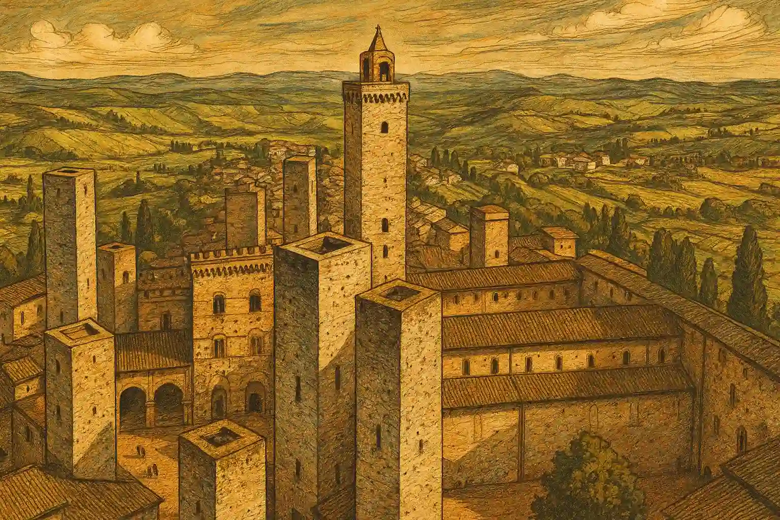 Il triangolo delle potenze toscane, siena, firenze e pisa: echi di guerre antiche, lotte medievali e moderne